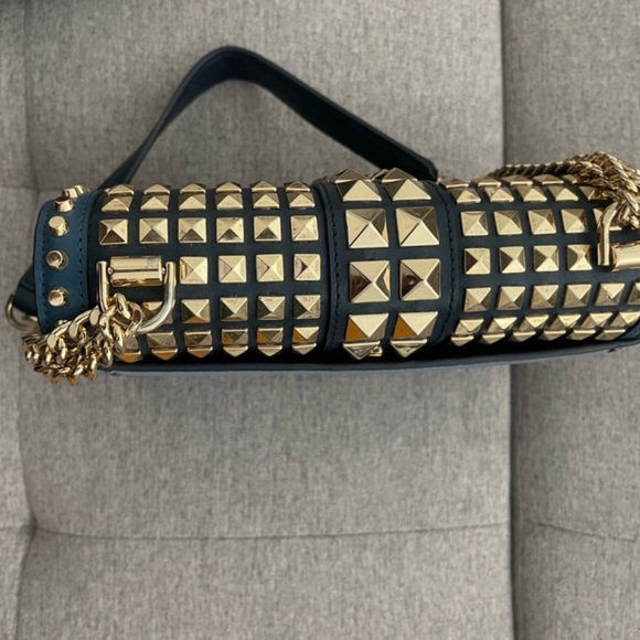 Michael Kors Navy and Gold Studded Crossbody Bag - Picture 6 of 6